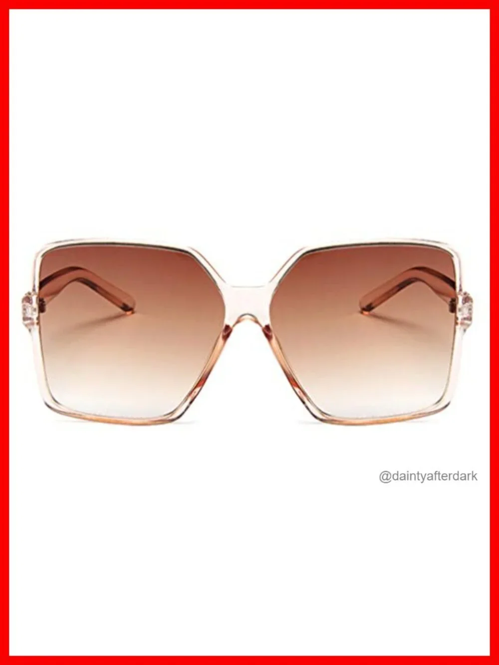 Oversized Square Sunglasses UV400 Protection Polycarbonate